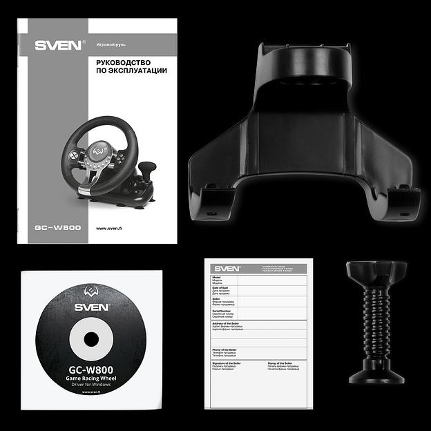 Руль SVEN GC-W800 (педали, вибро, скоба, D-pad, 12 кл, PC/PS3/PS4/XBOXONE/Xinput) Sven SV-015442 фото 7