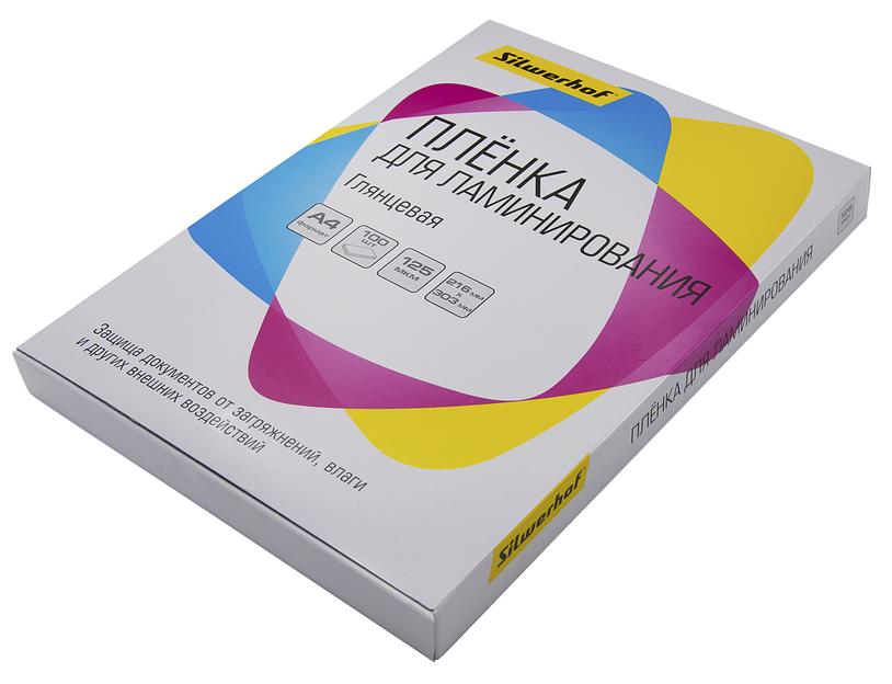 Пленка для ламинирования Silwerhof 125мкм A4 (100шт) глянцевая 216x303мм (4410021) фото 2
