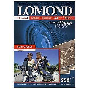 Фотобумага ПРЕМИУМ для стр.печати LOMOND 250 г/м2 односторонняя Semi-Glossy Warm 10х15см(20л) фото 1