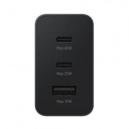 Сетевое зарядное устройство Samsung Adapter 65W Black (2xUSB-C, 1xUSB-A) (EP-T6530NBEGEU) фото 3