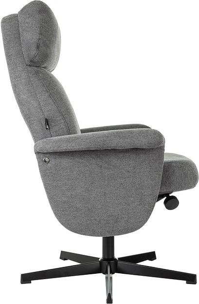 Кресло для дома Бюрократ _Baron с пуфом серый металл черный крестов. (_BARON/GREY) фото 3