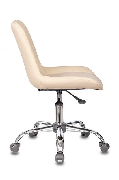 Кресло Бюрократ CH-350SL светло-бежевый искусст.кожа/ткань крестовина металл хром фото 3