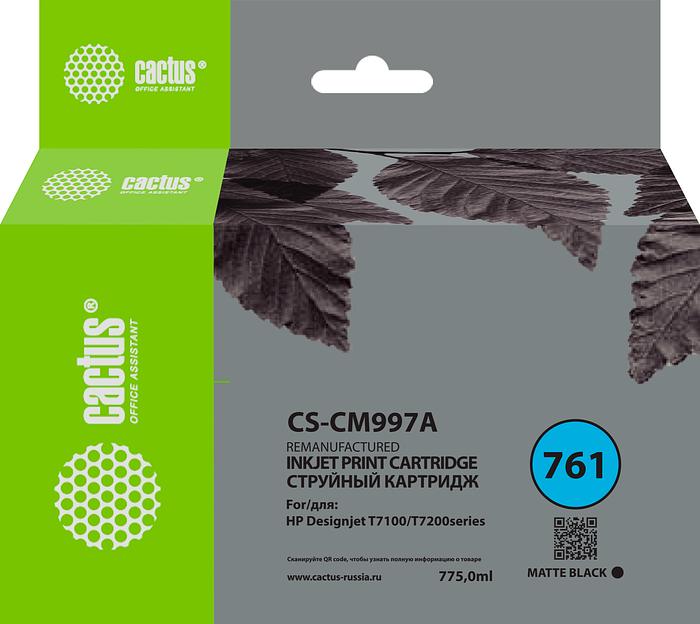 Картридж струйный Cactus CS-CM997A №761 черный матовый (775мл) для HP DesignJet T7100/Т7200 фото 1