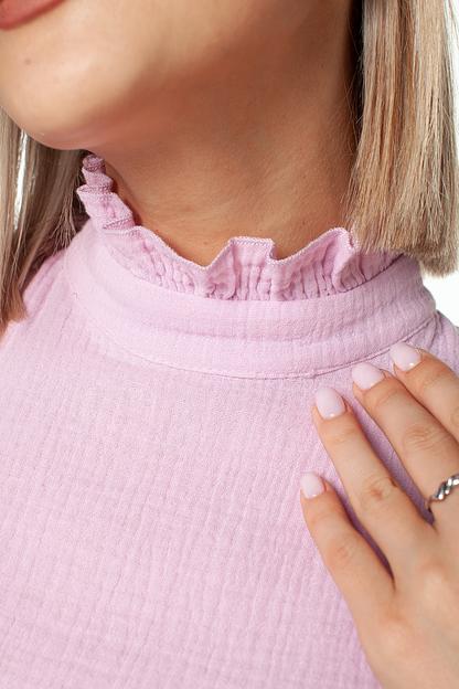 Блузка 100% хлопок  4119/01/Бледно-розовый  фото 5