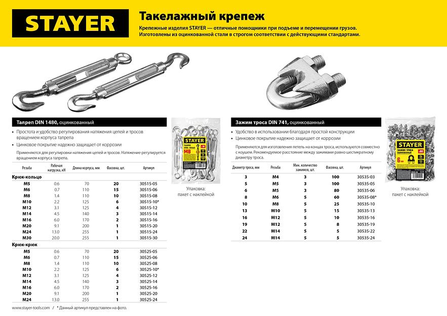 STAYER DIN 741, 24 мм, 5 шт, зажим троса (30535-24) фото 4