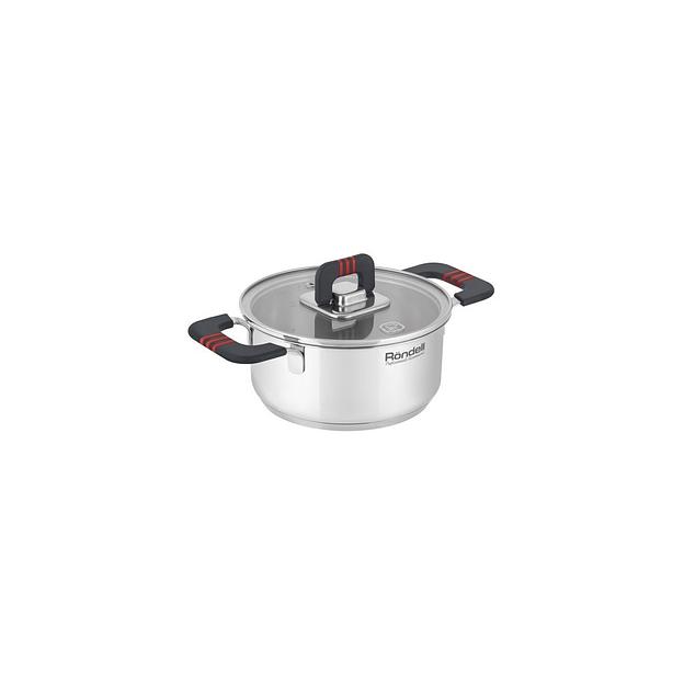 Кастрюля 1.2л Rondell Stripes RDS-1636, нержавеющая сталь, с крышкой фото 1