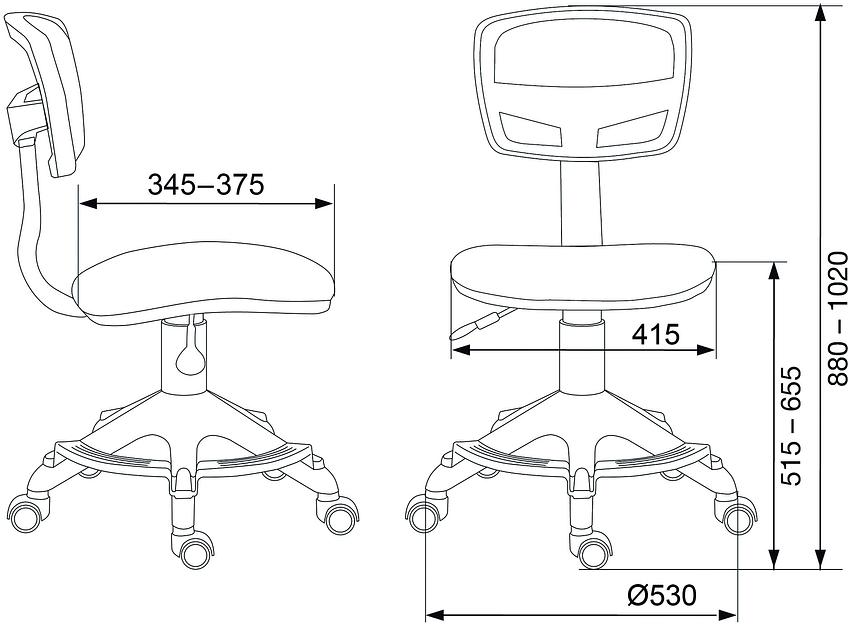Кресло детское Бюрократ CH-299-F красный TW-35N сиденье мультиколор красные губы сетка/ткань крестов. пластик подст.для ног фото 8