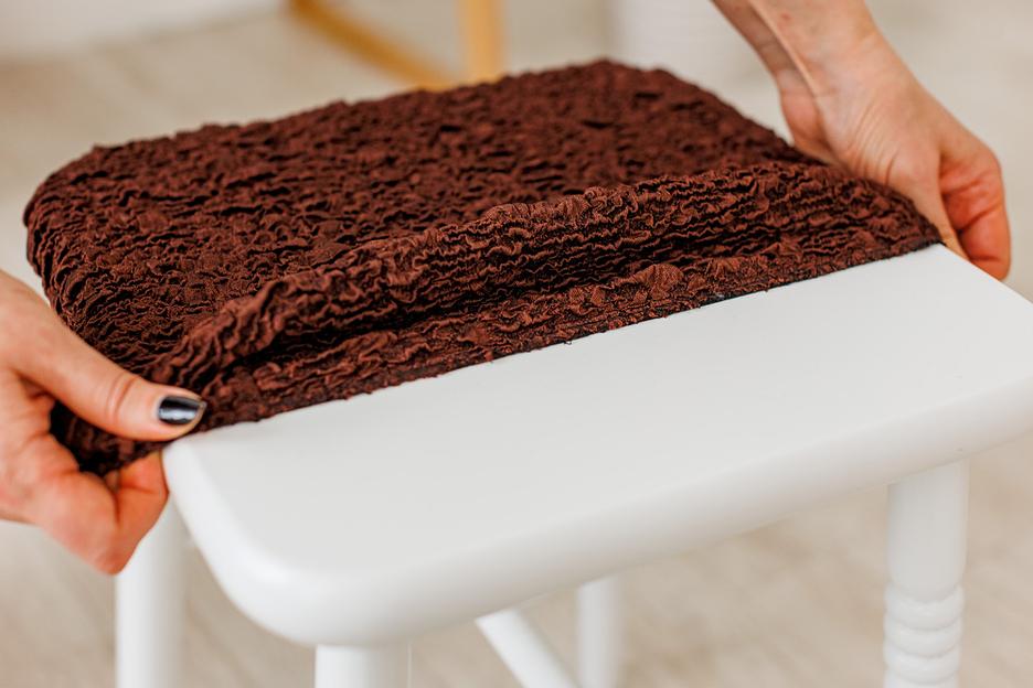 Чехол на табурет Чехлы&Пледы «Виктория» шоколадный махагон (2 шт) ОПТ фото 5