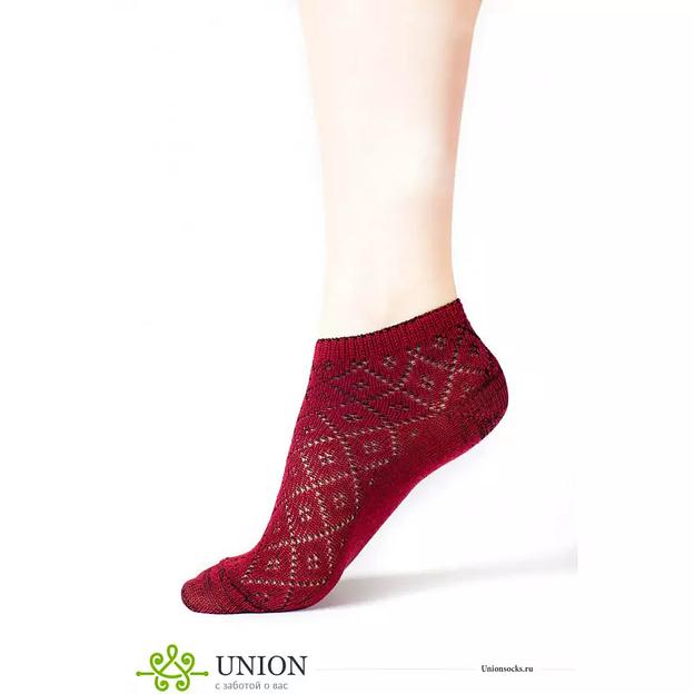 Носки Женские 10 пар нежное кружево «Бордо» ОПТ фото 4