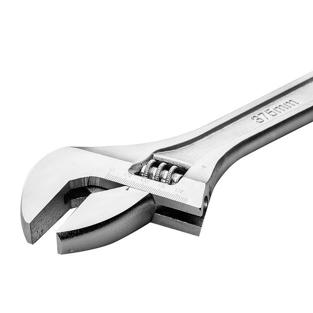 Ключи Deli Разводной ключ Deli DL015A 350мм, диапазон регулировки 0-46мм, инструментальная сталь, хромированная отделка фото 4