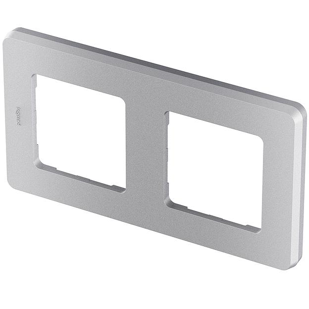 Legrand 673942 Рамка - 2 поста - INSPIRIA - алюминий фото 2