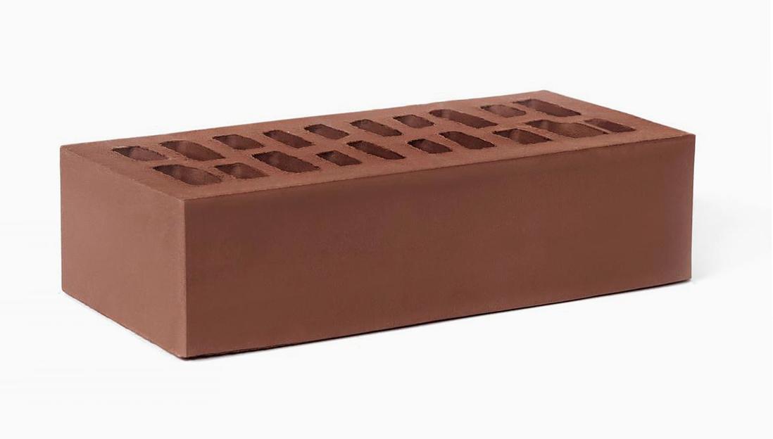 Кирпич лицевой одинарный гладкий «Брюгге» (светлый шоколад) фото 1