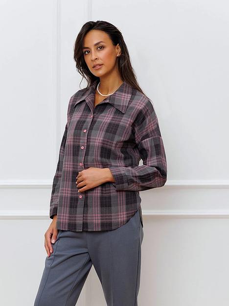 Блузка женская в розовую клетку, Опт фото 2