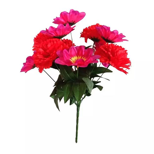 Букет георгинов с шафранами 11 голов (2 вида 5+6) 50см 326-492+636 фото 1