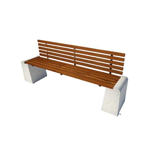 Скамейка «Евро» со спинкой, из камня ОПТ фото 1