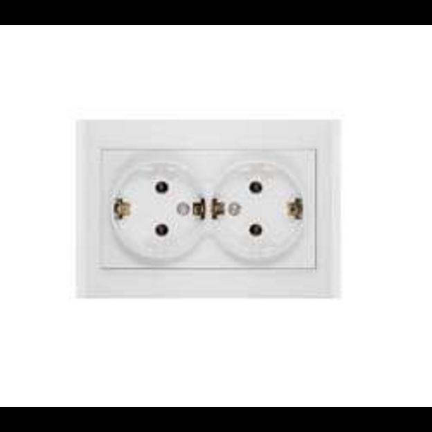 Розетка 2-м СП Бриллиант 16А IP20 с заземл. бел. UNIVersal 7947533 фото 1