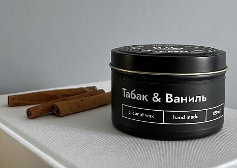 Свеча 180 мл, металлическая банка черная фото 1