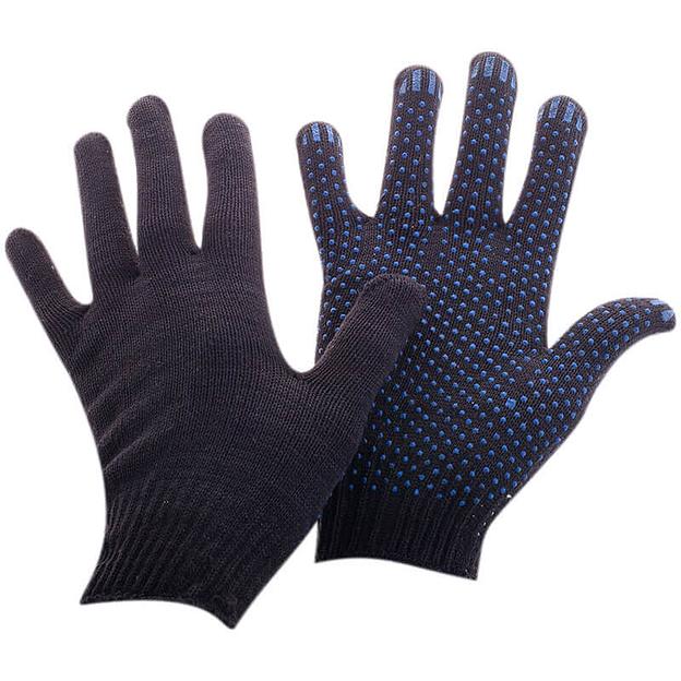 Перчатки ХБ с ПВХ 10-класс, черные фото 1