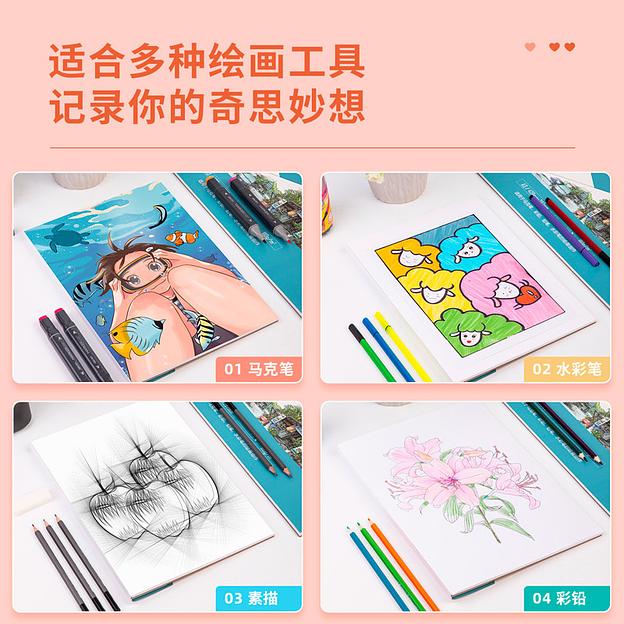 Блокнот для рисования Deli 73609 A4 30л белые страницы фото 5