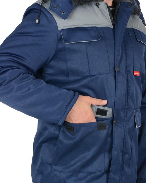 Костюм «Сириус-Профессионал» зимний куртка и полукомбинезон, синий с серым ОПТ фото 6