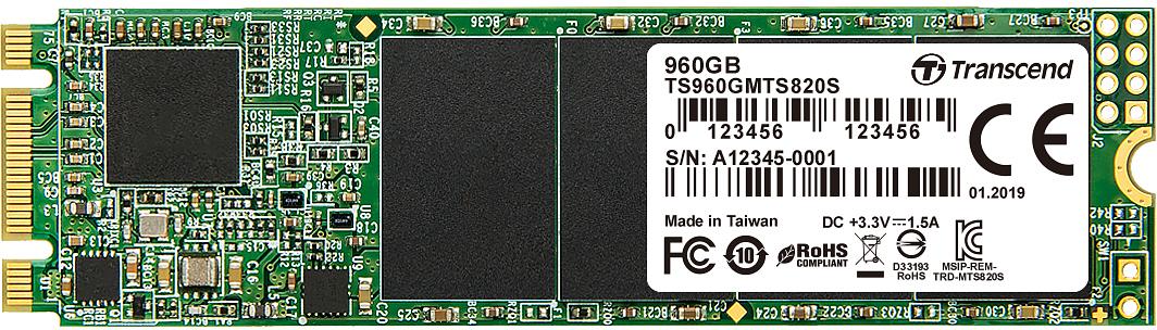 Твердотельный накопитель SSD Transcend 960GB M.2 2280 SSD, SATA3 B+M Key, TLC R/W: 550/500 MB/s фото 1