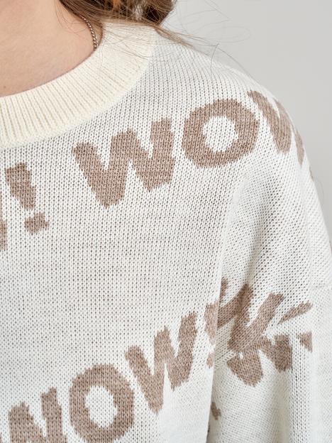 Джемпер «Вау» молочный, для девочек ОПТ фото 9