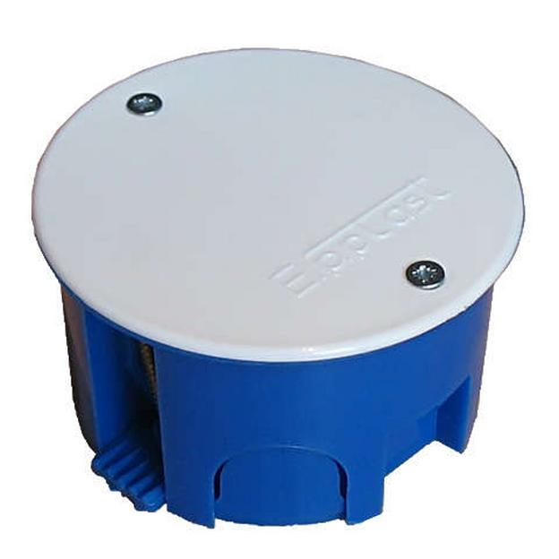 Коробка разветвительная СП d70х40 крышка на винтах пластиковые лапки для г/к Epplast 155176 фото 1