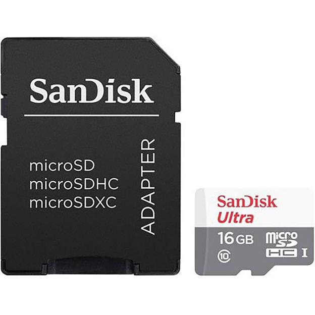Флеш карта microSDHC 16Gb Class10 Sandisk SDSQUNS-016G-GN3MN Ultra 80 w/o adapter фото 2