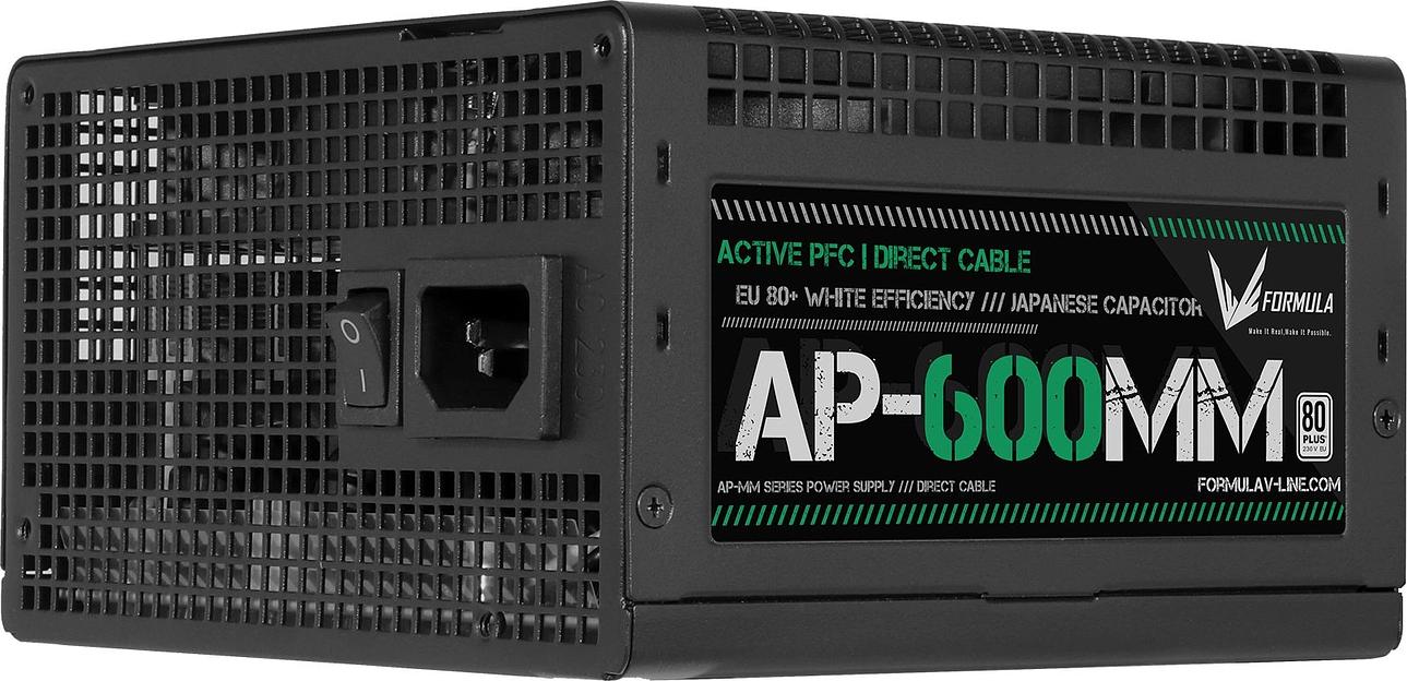 Блок питания Formula ATX 600W AP-600ММ 80 PLUS WHITE (20+4pin) APFC 120mm fan 6xSATA RTL фото 2