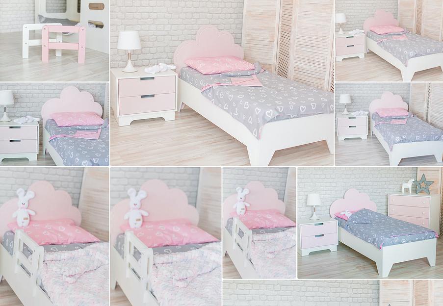 Кровать детская «Облачко» розовая фото 1