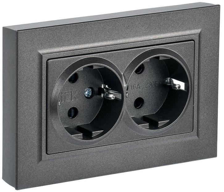 IEK BR-R21-16-K45-F BRITE Роз. 2-я с з/к без з/ш 16А в сб. РС12-3-БрТБ бр. фото 1