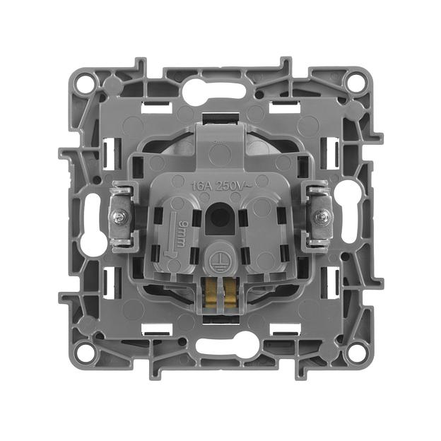 Розетка 2К+З со шторками, немецкий стандарт, винтовые зажимы, 16А, 250В~, Etika, антрацит Legrand 672622 фото 3