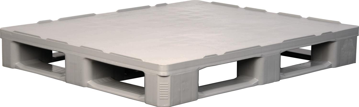 Паллет 1200х1000х160 мм (cплошной на 5-и полозьях) гигиенический серый фото 1