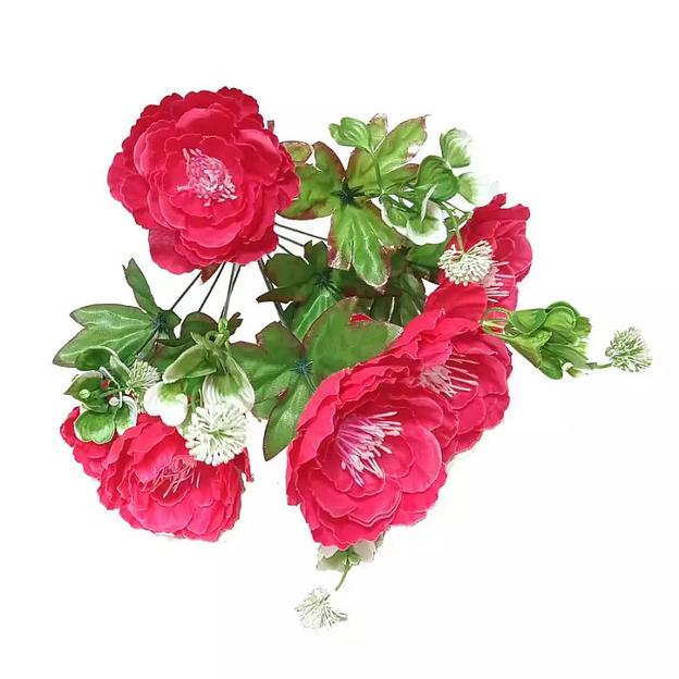 Букет пионов 7 голов с зеленью 44см 425-725 фото 4