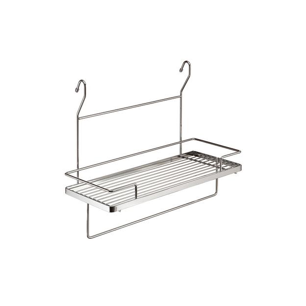 Полка с держателем для полотенца (450х210х380мм), хром фото 1