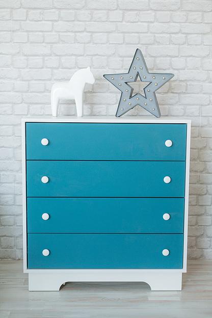 Тумба детская «Облако» 4 ящика синяя фото 1