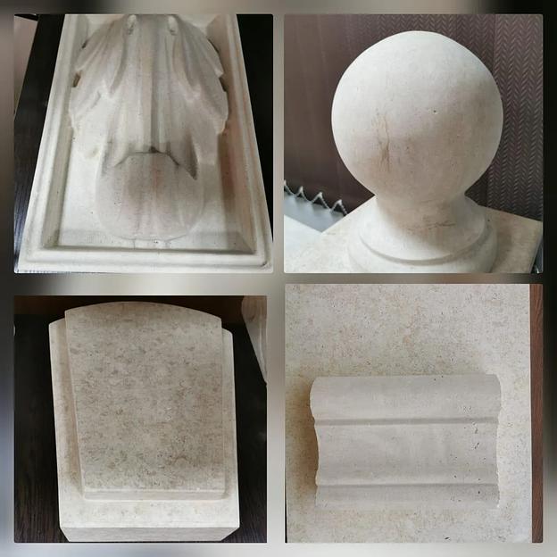 Декор элементы из натурального травертина для фасада дома под проект фото 1