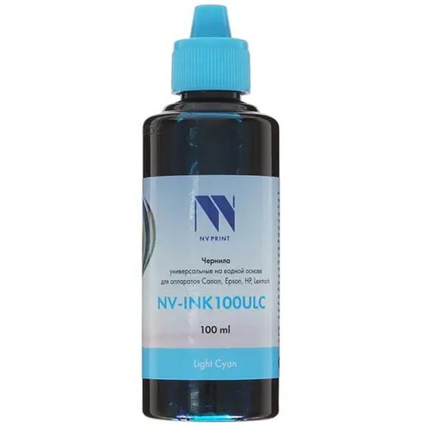 Чернила NV PRINT универсальные на водной основе NV-INK100ULC для аппаратов canon/Epson/НР/Lexmark (100 ml) Light Cyan совместимые фото 1