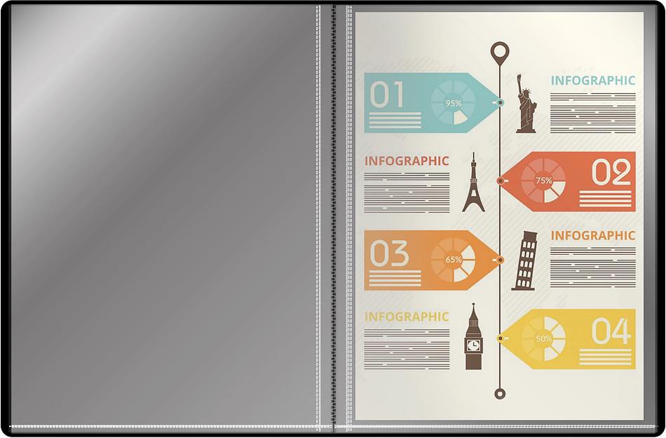 Папка с 40 прозр.вклад. Silwerhof Eco SE-V40BLK A4 пластик 0.5мм черный фото 2