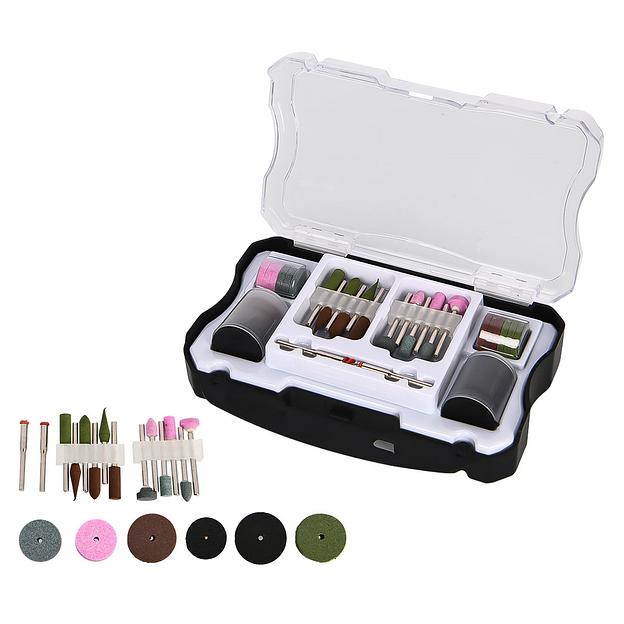 Набор оснастки для гравера (102 шт) Deli DH-ZMT04-EH1 хвостовик 3,2мм, пласт. кейс фото 1