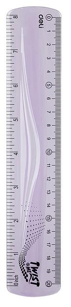 Линейка Deli EH20 пластик дл.20см ассорти двухсторонняя шкала (упак.:1шт) фото 3