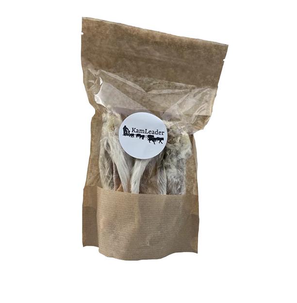 Лакомство для питомцев KamLeader «Сушеные уши кролика» с щекой 100 г фото 1