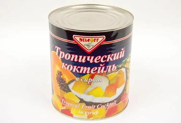 Тропический коктейль консервированный Delcoff в сиропе 1840 мл фото 1