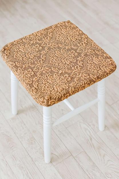 Чехол на табурет Чехлы&Пледы «Жаккард Вензель» кофе (2 шт) ОПТ фото 2