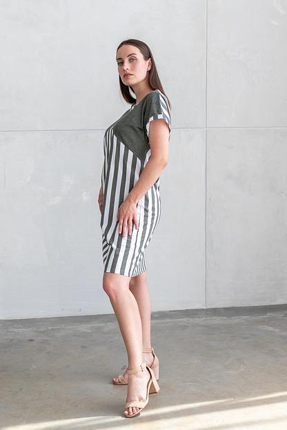 Платье женское летнее с декоративной кокеткой контрастного цвета Магия сна, модель П-22 ОПТ фото 4