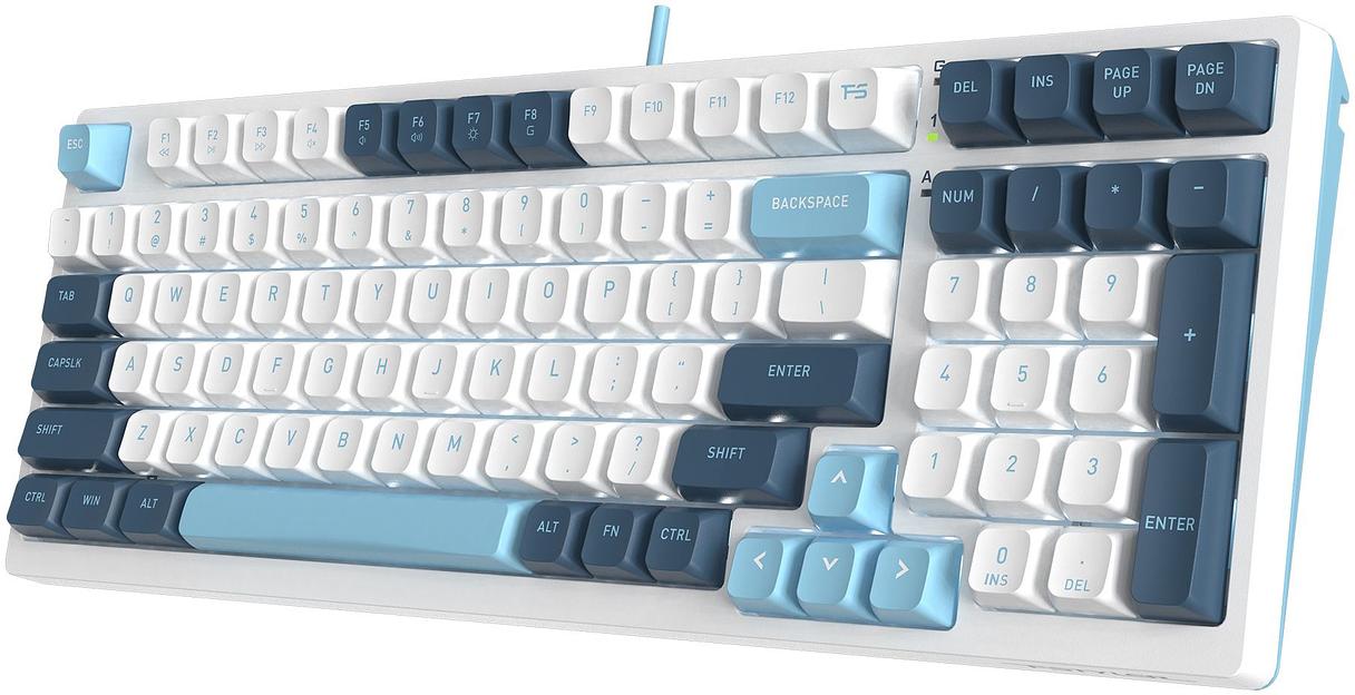 Клавиатура A4Tech Fstyler FS300 механическая белый/синий USB for gamer LED (FS300 PANDA SNOWBOARDING) фото 4