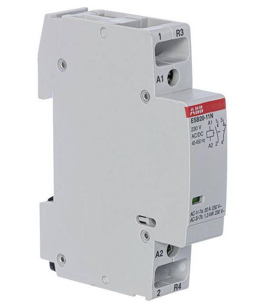 Контактор ESB20-20N-06 модульный (20А АС-1, 2НО), катушка 230В AC/DC (ESB20-20N-06) фото 1