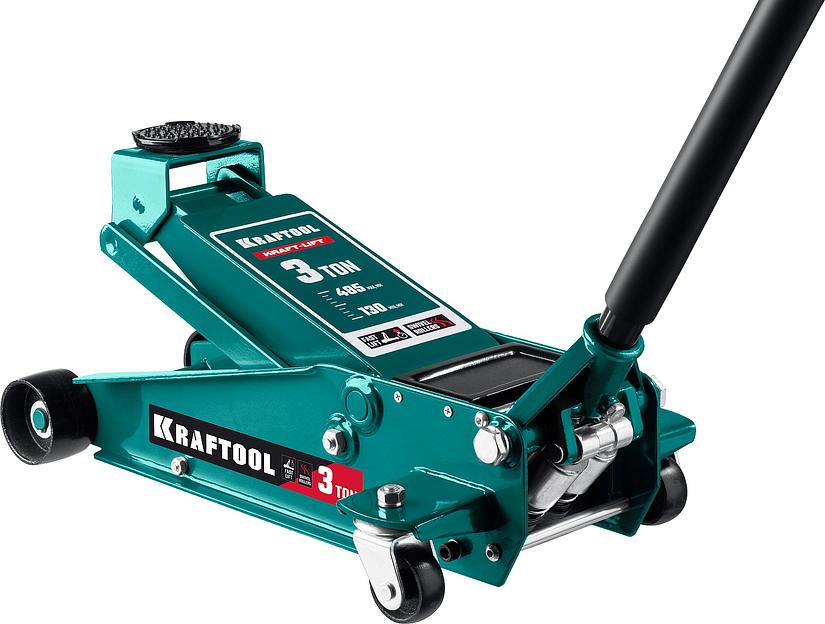 KRAFTOOL KRAFT-LIFT, 3 т, 130 - 465 мм, подкатной домкрат с быстрым подъемом для СТО (43450-3) фото 1