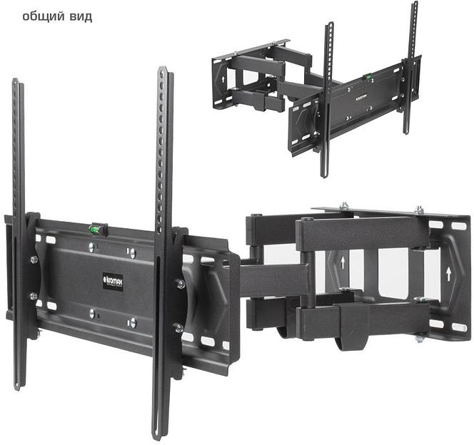 Кронштейн для телевизора Kromax PIXIS-XL-2 черный 40"-90" макс.50кг настенный поворот и наклон фото 4