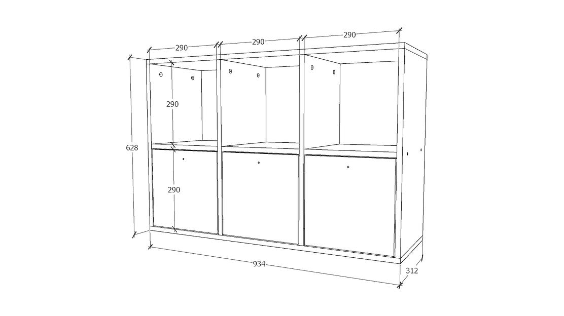 Стеллаж горизонтальный с дверцами Wood&Stone «Малави» дуб бунратти 93.4×31.2×62.8 см фото 5
